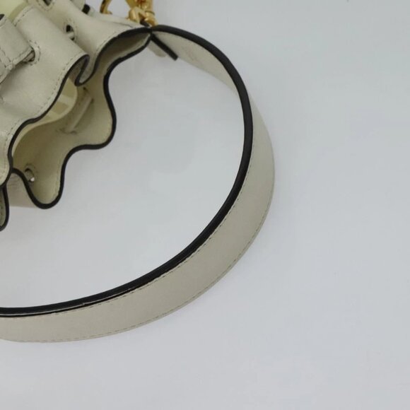 FENDI Zucca Canvas Shoulder Bag White Gold Auth 131612 - Picture 8 of 16